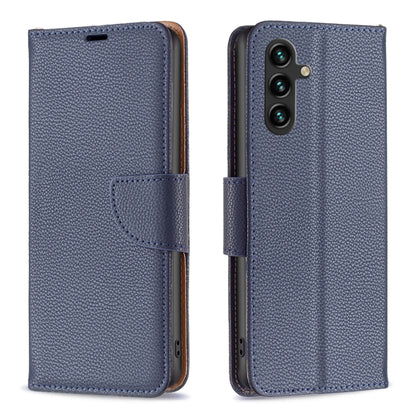 For Samsung Galaxy A15 Litchi Texture Pure Color Flip Leather Phone Case(Blue) by buy2fix