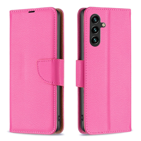 For Samsung Galaxy A15 Litchi Texture Pure Color Flip Leather Phone Case(Rose Red)