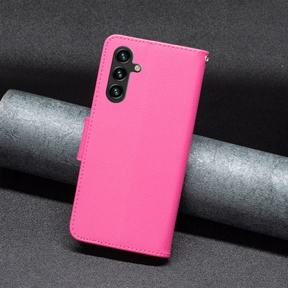 For Samsung Galaxy A15 Litchi Texture Pure Color Flip Leather Phone Case(Rose Red) by buy2fix