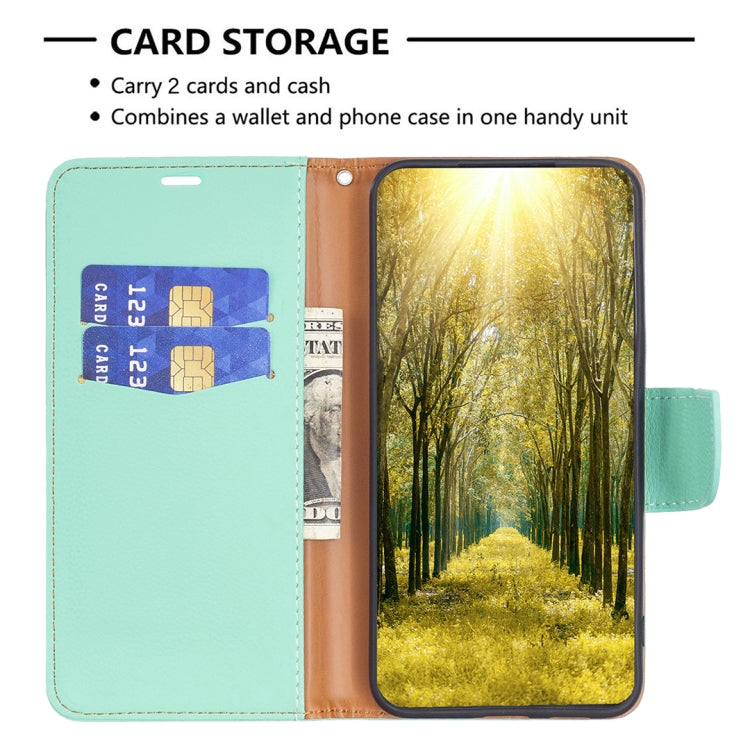 For Samsung Galaxy A34 5G Litchi Texture Pure Color Flip Leather Phone Case(Green) by buy2fix
