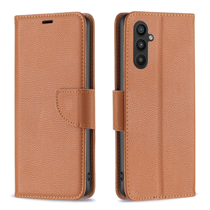 For Samsung Galaxy A34 5G Litchi Texture Pure Color Flip Leather Phone Case(Brown) by buy2fix