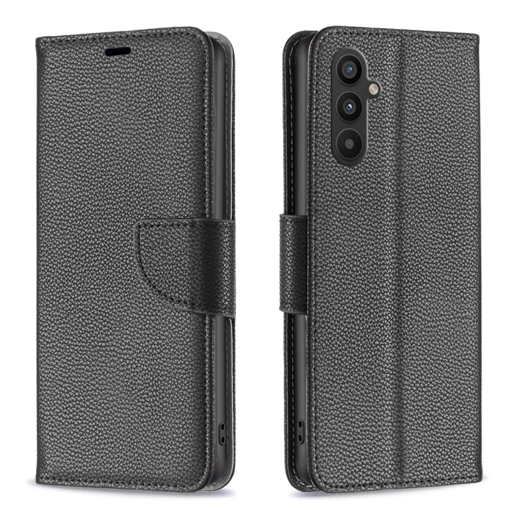 For Samsung Galaxy A34 5G Litchi Texture Pure Color Flip Leather Phone Case(Black) by buy2fix