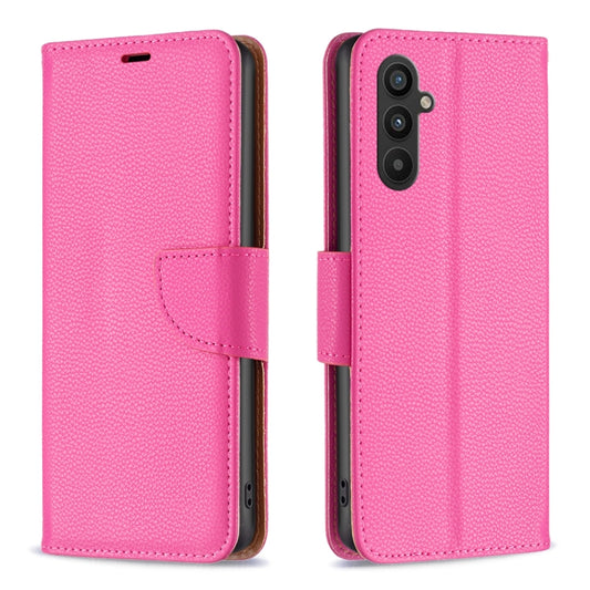 For Samsung Galaxy A34 5G Litchi Texture Pure Color Flip Leather Phone Case(Rose Red) by buy2fix