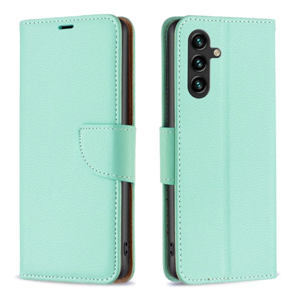For Samsung Galaxy A35 Litchi Texture Pure Color Flip Leather Phone Case(Green) by buy2fix