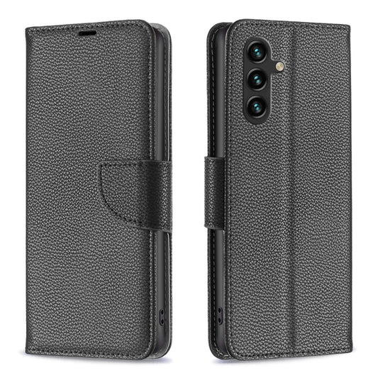 For Samsung Galaxy A35 Litchi Texture Pure Color Flip Leather Phone Case(Black) by buy2fix