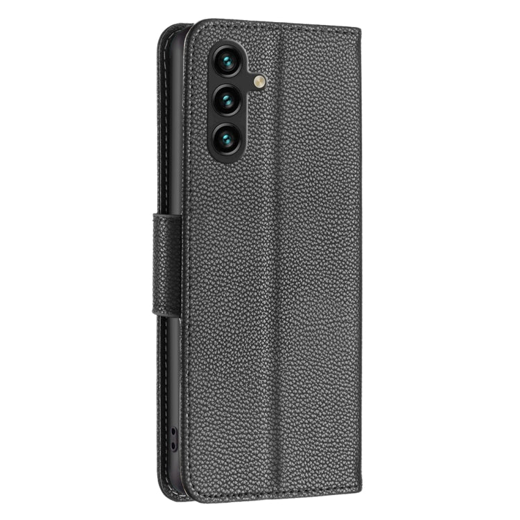 For Samsung Galaxy A35 Litchi Texture Pure Color Flip Leather Phone Case(Black) by buy2fix