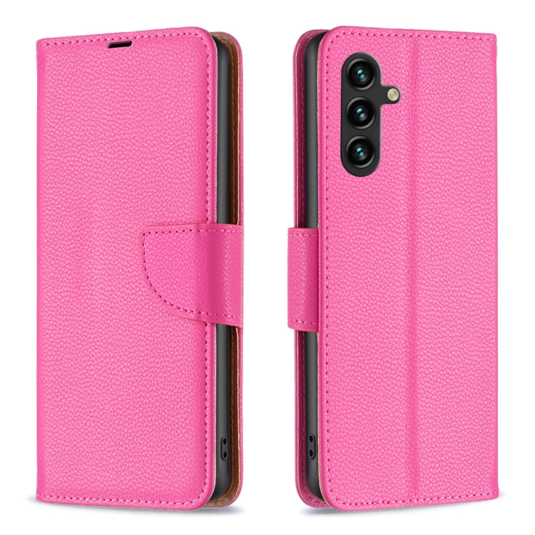 For Samsung Galaxy A35 Litchi Texture Pure Color Flip Leather Phone Case(Rose Red) by buy2fix