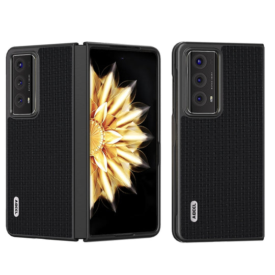 For Honor Magic V2 ABEEL Genuine Leather Luxury Series Phone Case(Black)