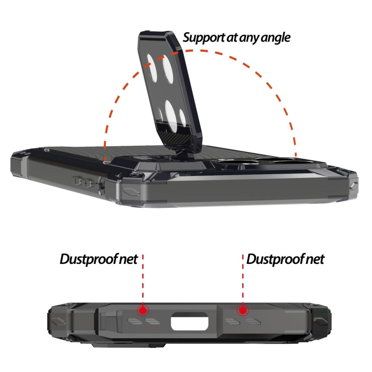 For iPhone 14 Shockproof Life Waterproof Dustproof Metal MagSafe Phone Case(Black) by buy2fix