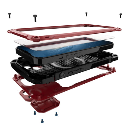 For iPhone 14 Shockproof Life Waterproof Dustproof Metal MagSafe Phone Case(Red) by buy2fix