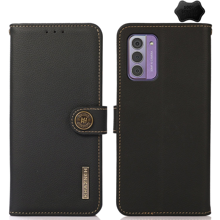 For Nokia G42 KHAZNEH Custer Genuine Leather RFID Phone Case(Black) - Nokia Cases by buy2fix | Online Shopping UK | buy2fix