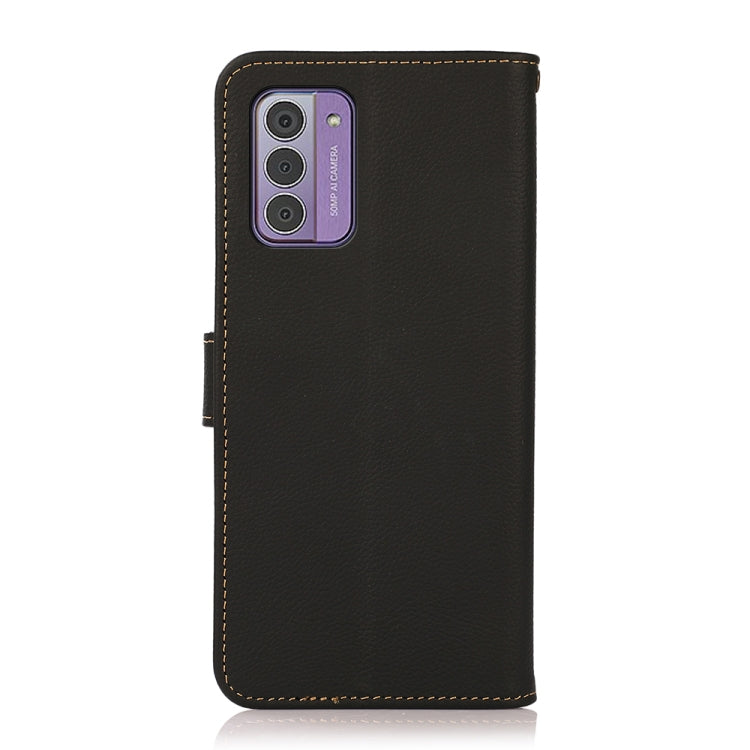 For Nokia G42 KHAZNEH Custer Genuine Leather RFID Phone Case(Black) - Nokia Cases by buy2fix | Online Shopping UK | buy2fix