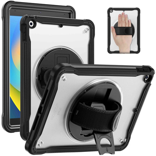 For iPad 10.2 2021 / 2020 / 2019 Heavy Duty Hybrid Tablet Case with Hand Grip & Strap(Black) - iPad 10.2 Cases by buy2fix | Online Shopping UK | buy2fix