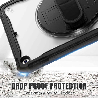 For iPad 10.2 2021 / 2020 / 2019 Heavy Duty Hybrid Tablet Case with Hand Grip & Strap(Black) - iPad 10.2 Cases by buy2fix | Online Shopping UK | buy2fix