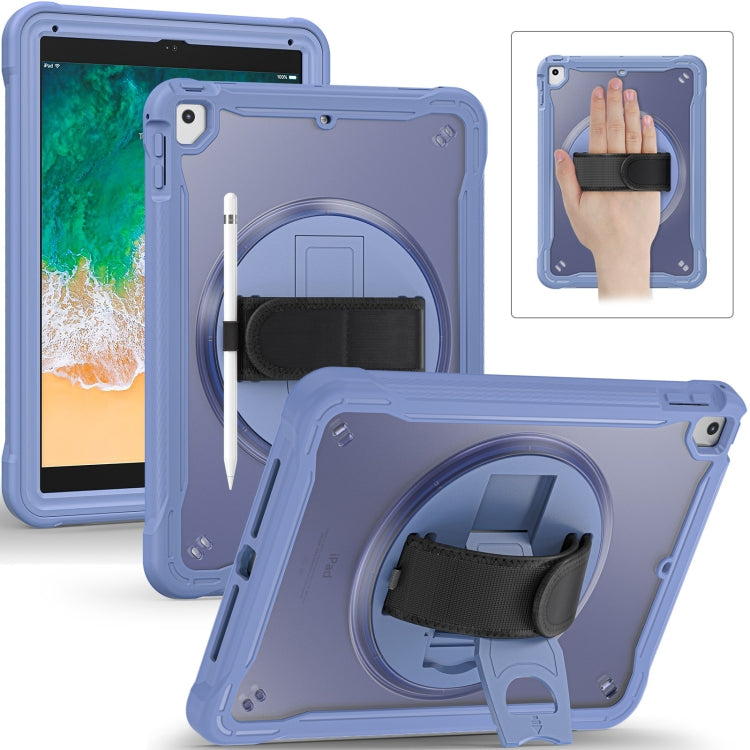 For iPad Air / Air 2 / 9.7 2018 / 2017 Heavy Duty Hybrid Tablet Case with Hand Grip & Strap(Lavender Grey) - iPad 9.7 (2018) & (2017) Cases by buy2fix | Online Shopping UK | buy2fix