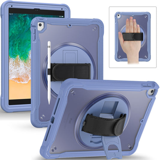 For iPad Air / Air 2 / 9.7 2018 / 2017 Heavy Duty Hybrid Tablet Case with Hand Grip & Strap(Lavender Grey) - iPad 9.7 (2018) & (2017) Cases by buy2fix | Online Shopping UK | buy2fix