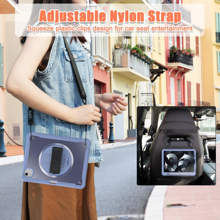 For iPad Air 2022 10.9 / Pro 11 2022 Heavy Duty Hybrid Tablet Case with Hand Grip & Strap(Lavender Grey) - iPad Air (2022) / (2020) 10.9 Cases by buy2fix | Online Shopping UK | buy2fix