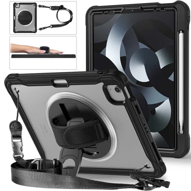For iPad Air 2022 10.9 / Pro 11 2022 Heavy Duty Hybrid Tablet Case with Hand Grip & Strap(Black) - iPad Air (2022) / (2020) 10.9 Cases by buy2fix | Online Shopping UK | buy2fix