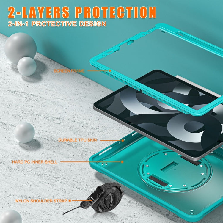 For iPad Air 2022 10.9 / Pro 11 2022 Heavy Duty Hybrid Tablet Case with Hand Grip & Strap(Light Blue) - iPad Air (2022) / (2020) 10.9 Cases by buy2fix | Online Shopping UK | buy2fix