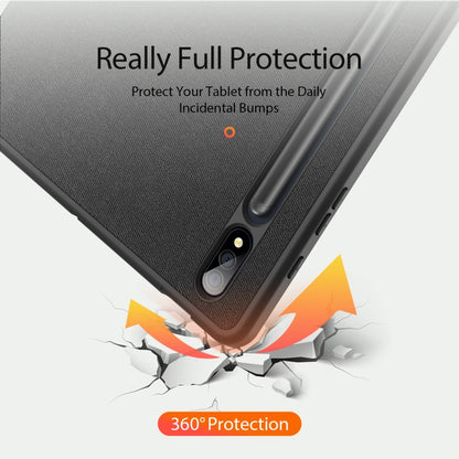 For Samsung Galaxy Tab S9+ DUX DUCIS Domo Series Cloth Texture Magnetic Leather Tablet Case(Black) - Galaxy Tab S9+ Cases by DUX DUCIS | Online Shopping UK | buy2fix