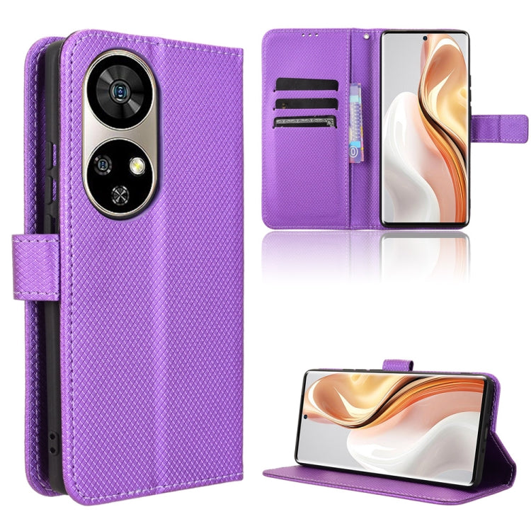 For Ulefone Note 17 Pro Diamond Texture Leather Phone Case(Purple) by buy2fix
