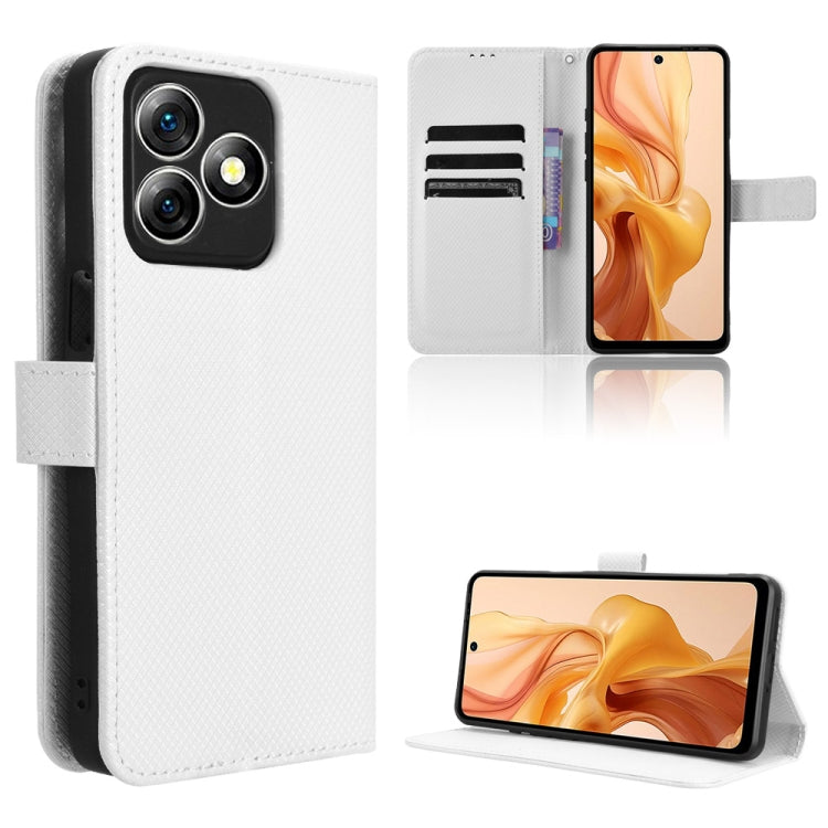 For Ulefone Note 18 Ultra Diamond Texture Leather Phone Case(White) by buy2fix