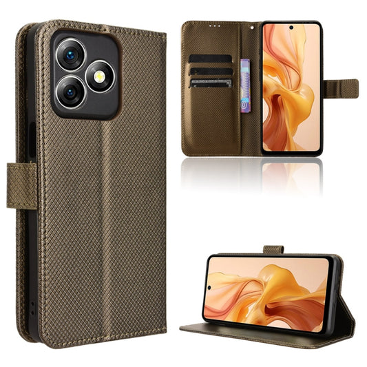 For Ulefone Note 18 Ultra Diamond Texture Leather Phone Case(Brown) by buy2fix
