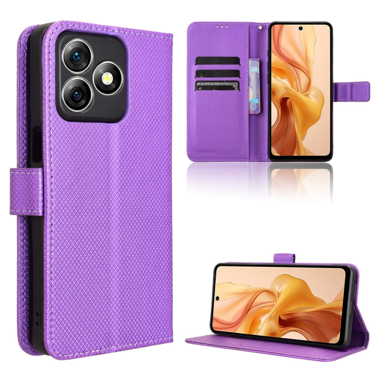 For Ulefone Note 18 Ultra Diamond Texture Leather Phone Case(Purple) by buy2fix