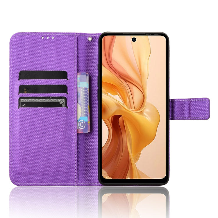 For Ulefone Note 18 Ultra Diamond Texture Leather Phone Case(Purple) by buy2fix