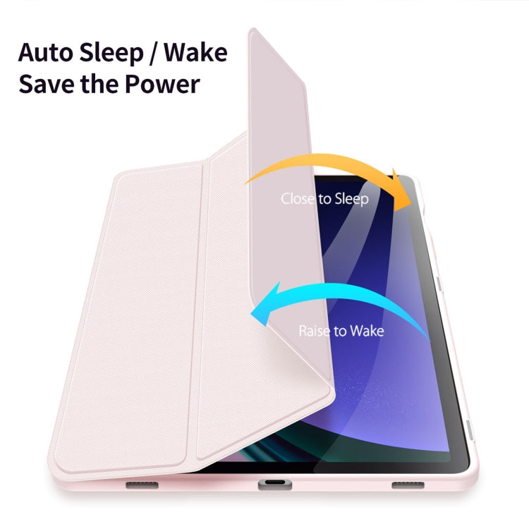 For Samsung Galaxy Tab S10 FE / S9 FE / S9 DUX DUCIS TOBY Series Antiskid Leather Tablet Case with Sleep / Wake-up Function(Pink) - Other Galaxy Tab PC by DUX DUCIS | Online Shopping UK | buy2fix