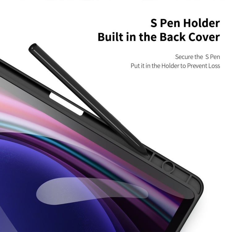 For Samsung Galaxy Tab S10 FE / S9 FE / S9 DUX DUCIS TOBY Series Antiskid Leather Tablet Case with Sleep / Wake-up Function(Black) - Other Galaxy Tab PC by DUX DUCIS | Online Shopping UK | buy2fix