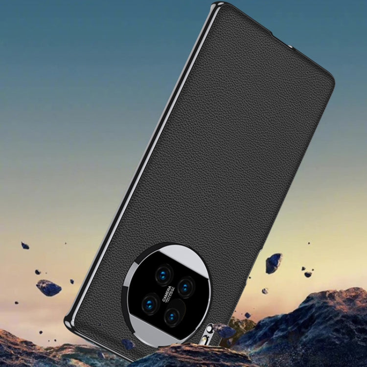 For Huawei Mate 30 Pro 5G GKK Electroplating Leather Surface Phone Case(Carbon Fiber) - Huawei Cases by GKK | Online Shopping UK | buy2fix