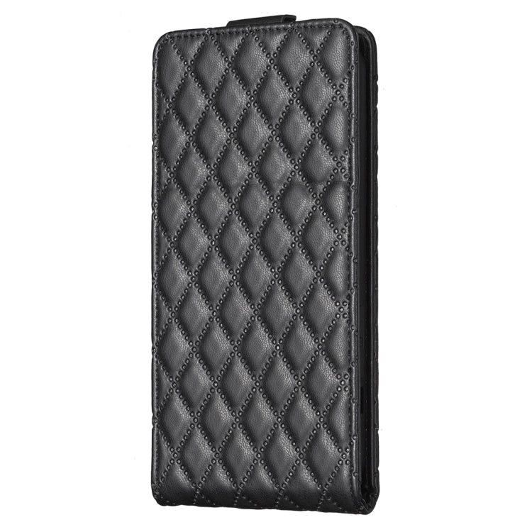 For iPhone 16 Pro Max Diamond Lattice Vertical Flip Leather Phone Case(Black) by buy2fix