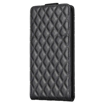 For iPhone 16 Pro Max Diamond Lattice Vertical Flip Leather Phone Case(Black) by buy2fix