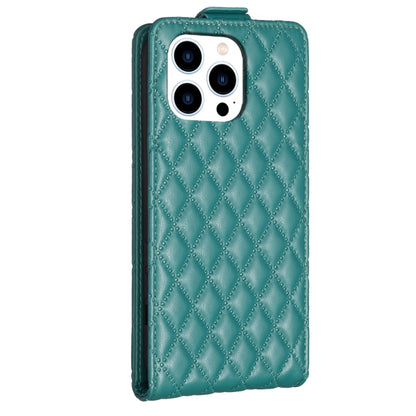 For iPhone 16 Pro Max Diamond Lattice Vertical Flip Leather Phone Case(Green) by buy2fix