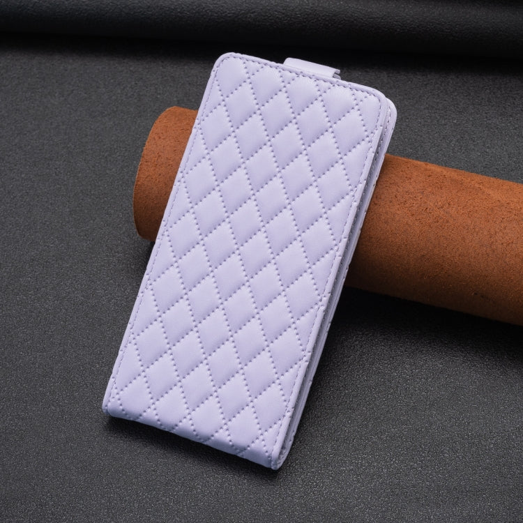 For iPhone 16 Pro Max Diamond Lattice Vertical Flip Leather Phone Case(Purple) by buy2fix