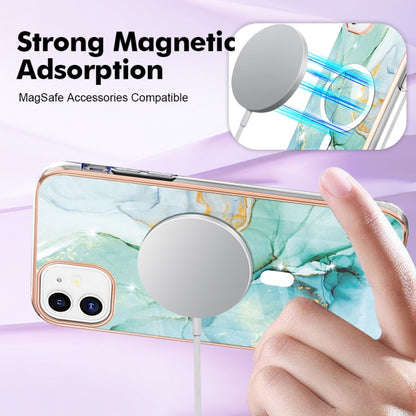 For iPhone 11 Marble Pattern Dual-side IMD Magsafe TPU Phone Case(Green 003) by buy2fix