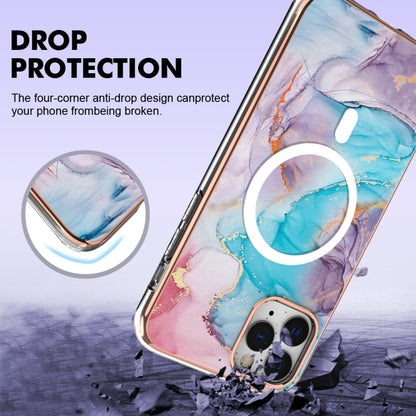 For iPhone 11 Pro Marble Pattern Dual-side IMD Magsafe TPU Phone Case(Blue Marble) by buy2fix