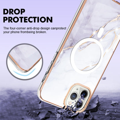 For iPhone 11 Pro Max Marble Pattern Dual-side IMD Magsafe TPU Phone Case(White 006) by buy2fix