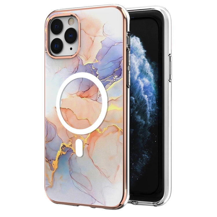 For iPhone 11 Pro Max Marble Pattern Dual-side IMD Magsafe TPU Phone Case(White Marble) by buy2fix