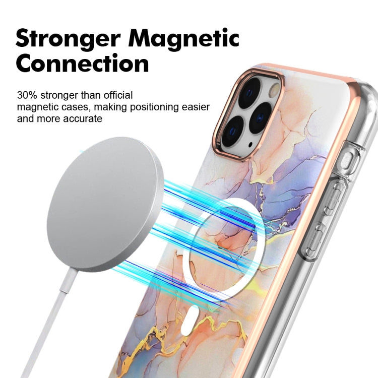 For iPhone 11 Pro Max Marble Pattern Dual-side IMD Magsafe TPU Phone Case(White Marble) by buy2fix