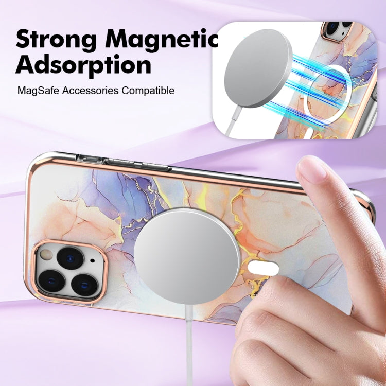 For iPhone 11 Pro Max Marble Pattern Dual-side IMD Magsafe TPU Phone Case(White Marble) by buy2fix
