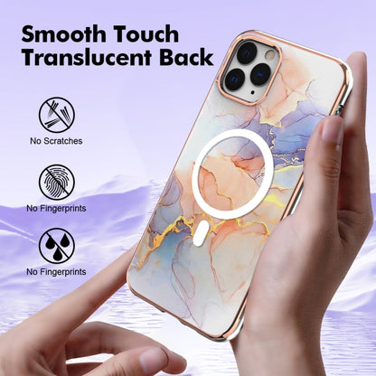 For iPhone 11 Pro Max Marble Pattern Dual-side IMD Magsafe TPU Phone Case(White Marble) by buy2fix