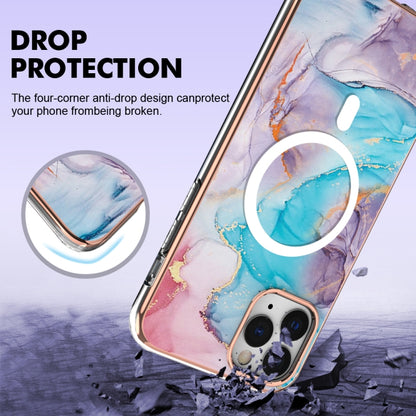 For iPhone 11 Pro Max Marble Pattern Dual-side IMD Magsafe TPU Phone Case(Blue Marble) by buy2fix