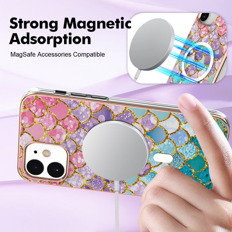 For iPhone 12 / 12 Pro Marble Pattern Dual-side IMD Magsafe TPU Phone Case(Colorful Scales) by buy2fix
