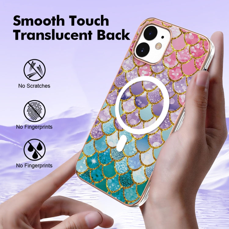 For iPhone 12 / 12 Pro Marble Pattern Dual-side IMD Magsafe TPU Phone Case(Colorful Scales) by buy2fix