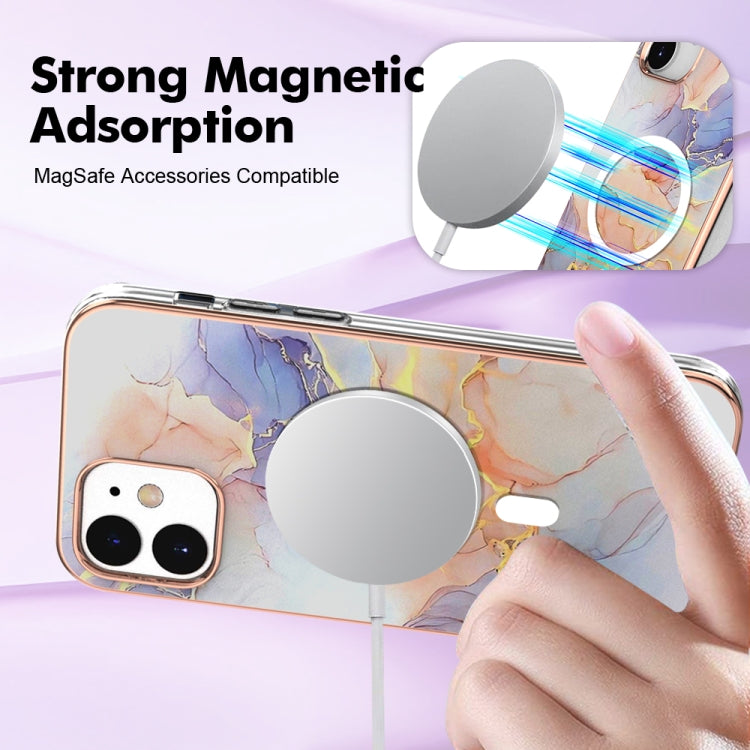 For iPhone 12 / 12 Pro Marble Pattern Dual-side IMD Magsafe TPU Phone Case(White Marble) by buy2fix