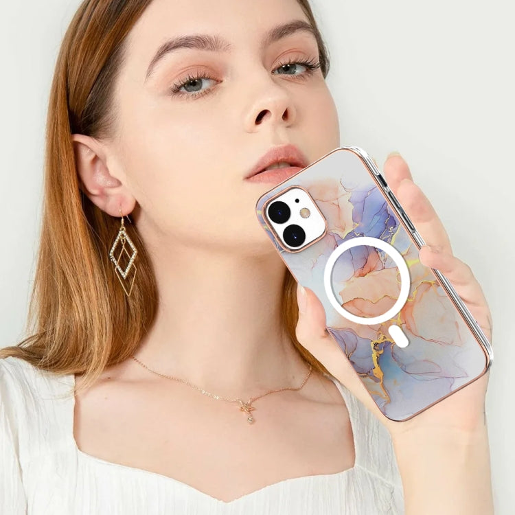 For iPhone 12 / 12 Pro Marble Pattern Dual-side IMD Magsafe TPU Phone Case(White Marble) by buy2fix