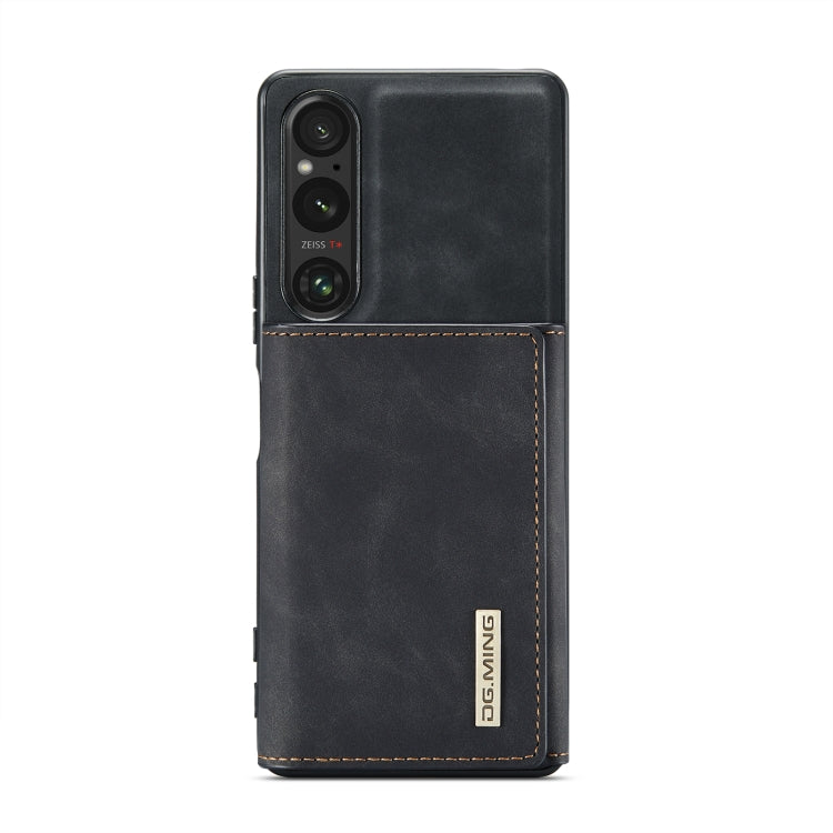 For Sony Xperia 1 V DG.MING M1 Series 3-Fold Multi Card Wallet + Magnetic Phone Case(Black) by DG.MING