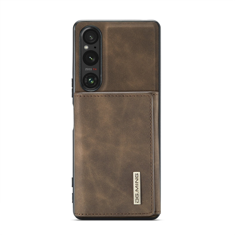 For Sony Xperia 1 V DG.MING M1 Series 3-Fold Multi Card Wallet + Magnetic Phone Case(Coffee) by DG.MING